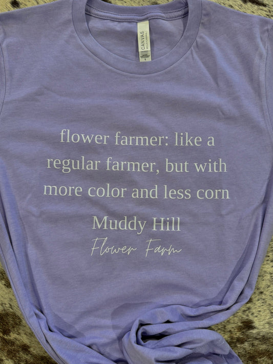 Flower Farmer Tee- Heather Lavender